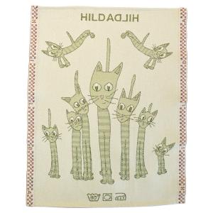 HildaHilda（ヒルダヒルダ）キッチンタオル「猫たち（グリーン）」