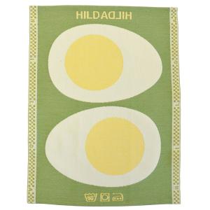 HildaHilda（ヒルダヒルダ）キッチンタオル「たまご2つ（グリーン）」