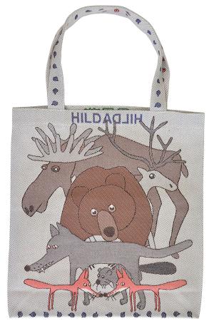 HildaHilda（ヒルダヒルダ）Lサイズ - トートバッグ「スウェーデンの動物たち」