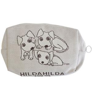 HildaHilda（ヒルダヒルダ）ポーチ - Lサイズ「犬（ベージュ）」