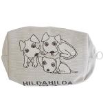 HildaHilda（ヒルダヒルダ）ポーチ - Lサイズ「犬（ベージュ）」