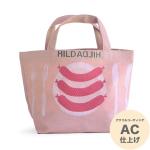 HildaHilda（ヒルダヒルダ）ランチバッグ「ソーセージ＆ビーンズ」ピンク【アクリルコーティング仕上げ】