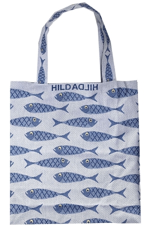 HildaHilda（ヒルダヒルダ）Lサイズ - トートバッグ「フィッシュ」【 アクリルコーティング仕上げ 】