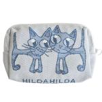 HildaHilda（ヒルダヒルダ）ポーチ - Lサイズ「ネコ（ブルー）」